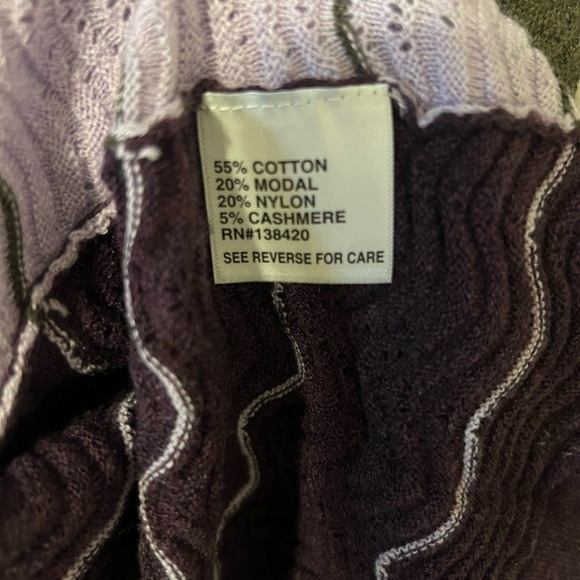 Etcetera Zig Zag Cashmere Blend Sweater Purple Green Small Mixed Media - Picture 6 of 8
